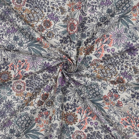 Tissu voile de coton - Jacqueline lavande