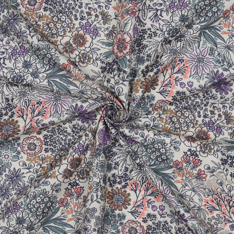 Tissu voile de coton - Jacqueline lavande