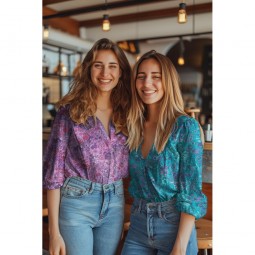 Tissu voile de coton - Jacqueline violet