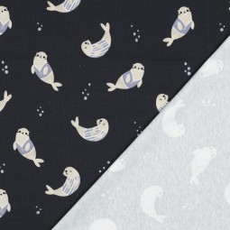 Tissu jersey - Seals navy
