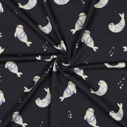 Tissu jersey - Seals navy