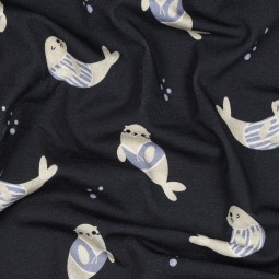 Tissu jersey - Seals navy