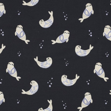Tissu jersey - Seals navy