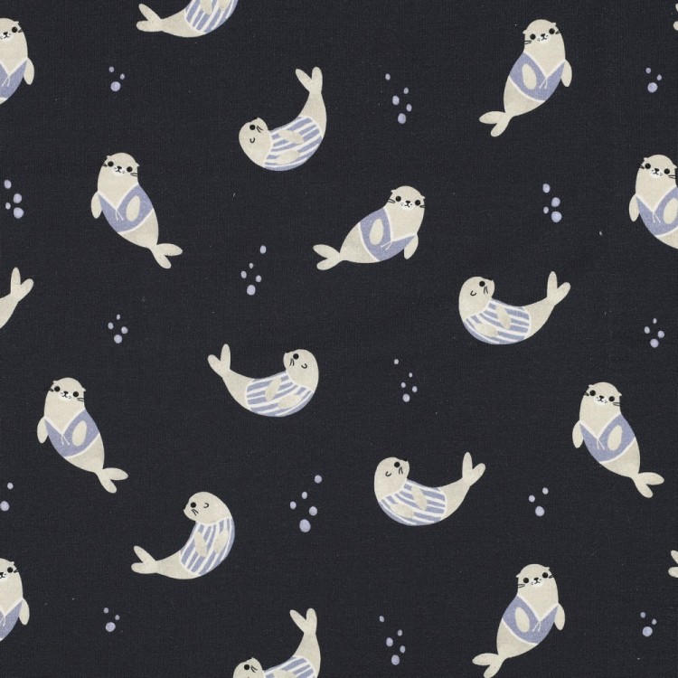 Tissu jersey - Seals navy