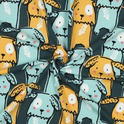 Tissu jersey paillettes - Dog dark green