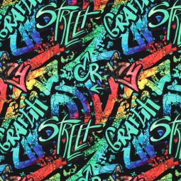 Tissu jersey - Graffiti green