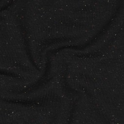 Tissu jersey sweat - Noir moucheté