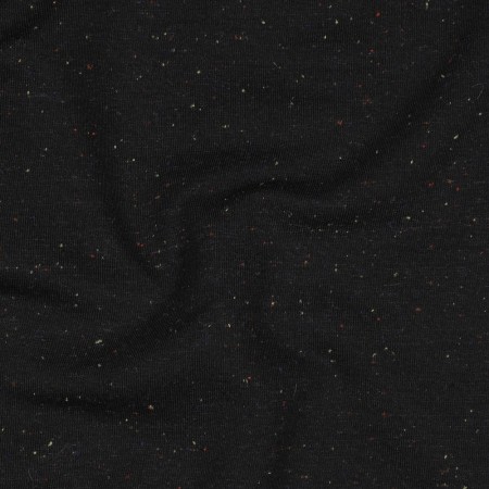 Tissu jersey sweat - Noir moucheté