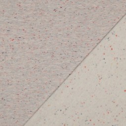 Tissu jersey sweat - Ecru chiné moucheté