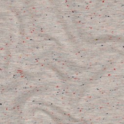 Tissu jersey sweat - Ecru chiné moucheté