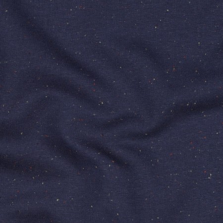 Tissu jersey sweat - Marine moucheté
