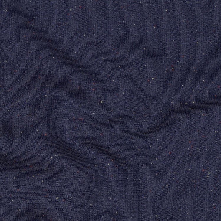 Tissu jersey sweat - Marine moucheté