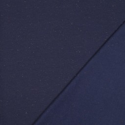 Tissu jersey sweat - Marine moucheté