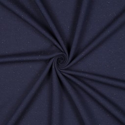 Tissu jersey sweat - Marine moucheté