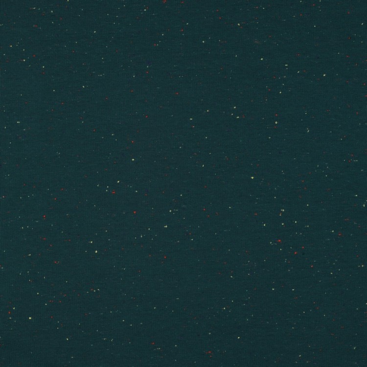 Tissu jersey sweat - Bleu vert foncé moucheté