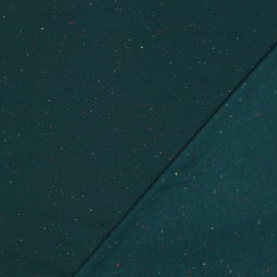 Tissu jersey sweat - Bleu vert foncé moucheté