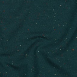 Tissu jersey sweat - Bleu vert foncé moucheté
