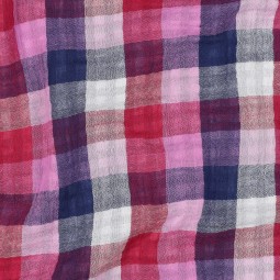 Tissu double gaze - Double carreaux lila