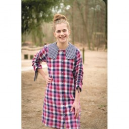 Tissu double gaze - Double carreaux lila