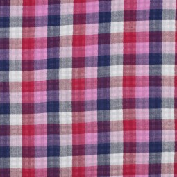 Tissu double gaze - Double carreaux lila