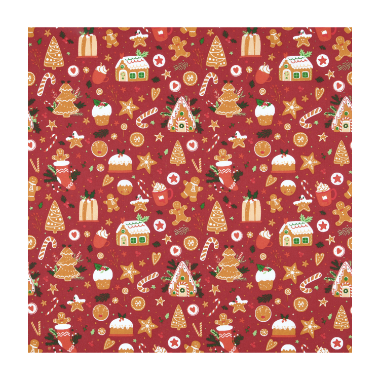 Tissu coton de Noël - Hansel rouge