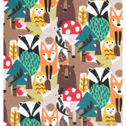 Tissu cotonnade - Terrier multicolore