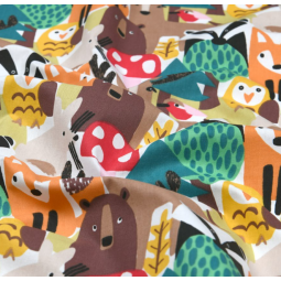 Tissu cotonnade - Terrier multicolore