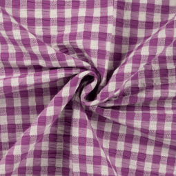 Tissu coton - Vichy ajouré Prune