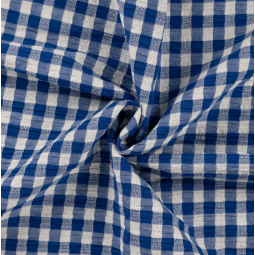 Tissu coton - Vichy ajouré Bleu marine