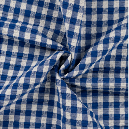 Tissu coton - Vichy ajouré Bleu marine