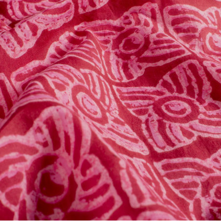Tissu voile de coton - Abstrait fuchsia