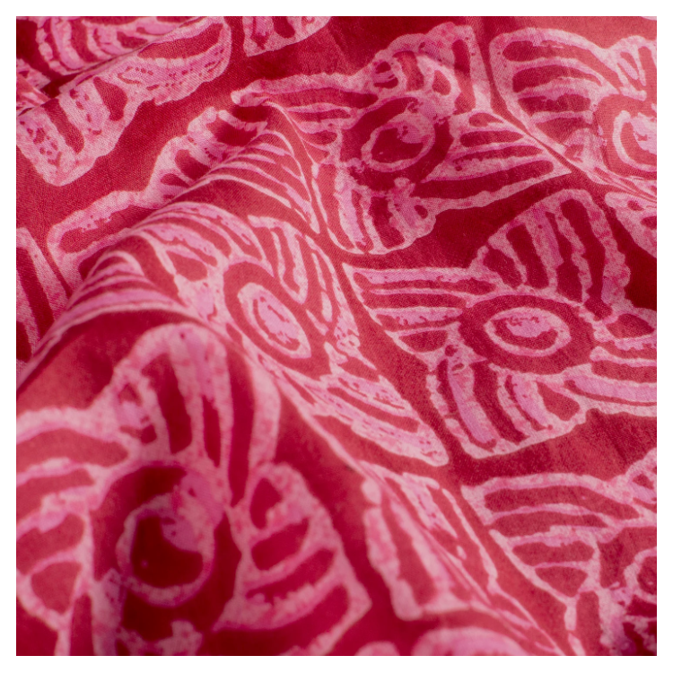 Tissu voile de coton - Abstrait fuchsia
