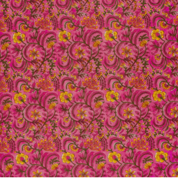 Tissu voile de coton - Fleurs fuchsia