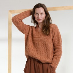 Kit de tricot - Pull col V - Alpaca silver