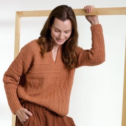 Kit de tricot - Pull col V - Alpaca silver