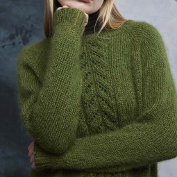 Kit de tricot - Pull Top down Temperance - Mohair luxe