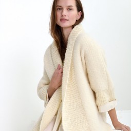 Kit de tricot - Gilet col châle - Light alpaca merino