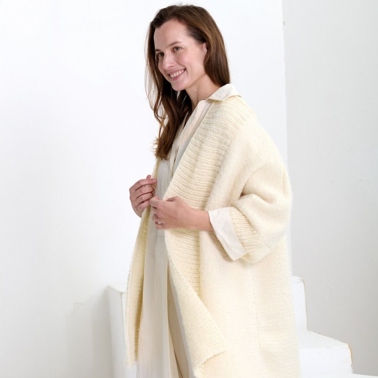 Kit de tricot - Gilet col châle - Light alpaca merino