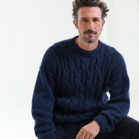 Kit de tricot - Pull à torsades - Light alpaca merino