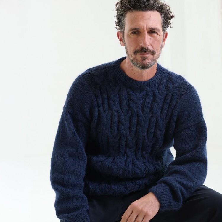 Kit de tricot - Pull à torsades - Light alpaca merino