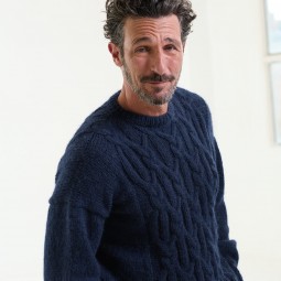 Kit de tricot - Pull à torsades - Light alpaca merino