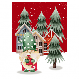 Tissu Panneau - Torchons - Gnome de Noël
