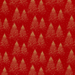 Tissu popeline de Noël - Sapin rouge