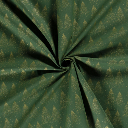 Tissu popeline de Noël - Sapin vert