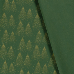 Tissu popeline de Noël - Sapin vert