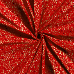Tissu popeline de Noël - Sapin cœur rouge