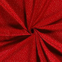 Tissu popeline de Noël - Pois Rouge