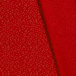 Tissu popeline de Noël - Pois Rouge