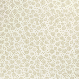 Tissu popeline de Noël - Flocon écru