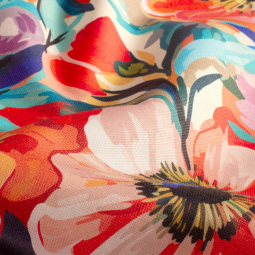 Tissu d'ameublement bachette - Fleurs fuchsia